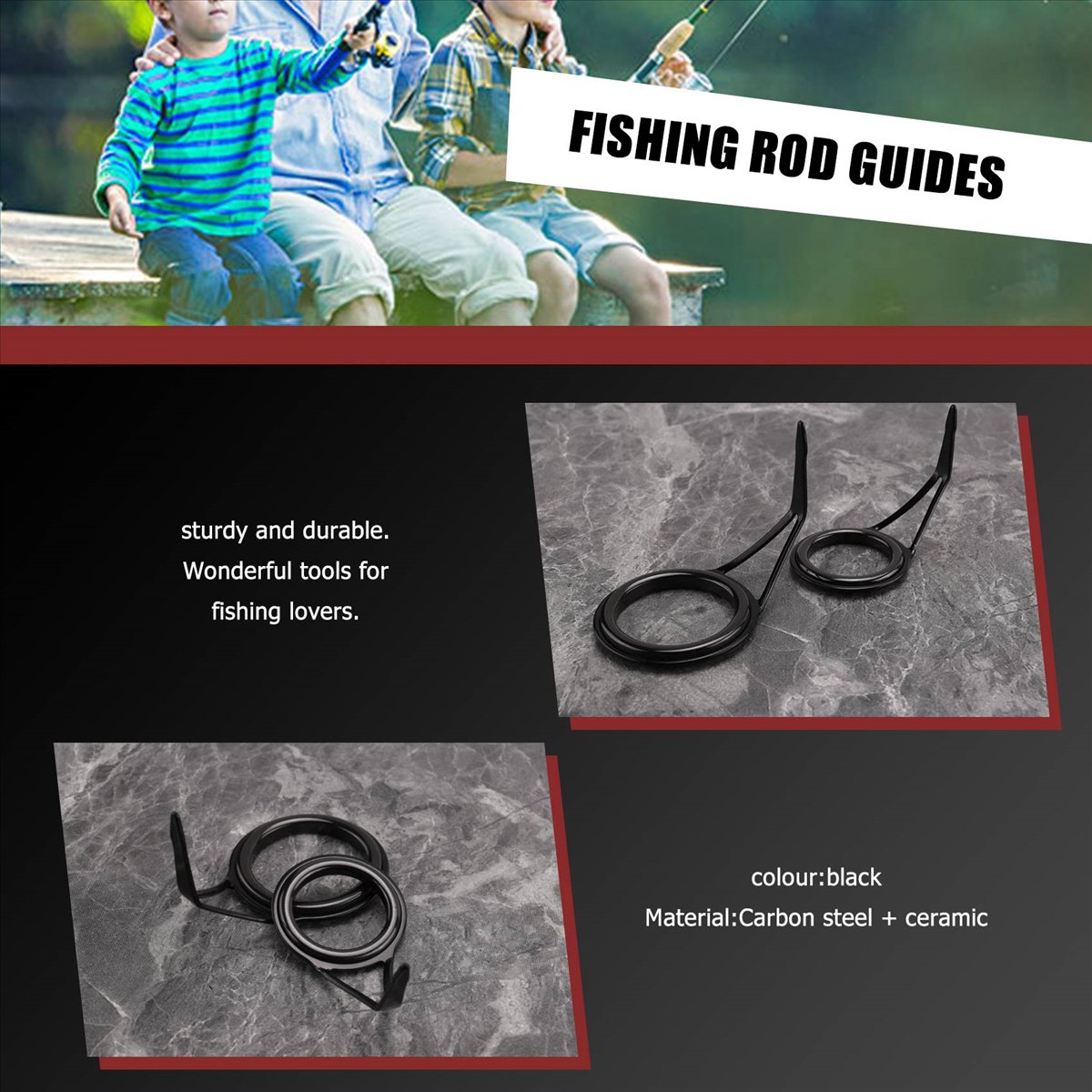 Fishing Rod Repair Kit - L79A 8 Peças/Conjunto de Guias de