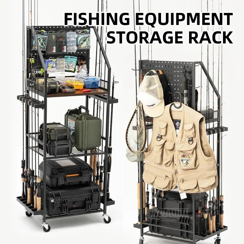 Fishing Rod Rack - Prateleira para guardar equipamentos de pesca,