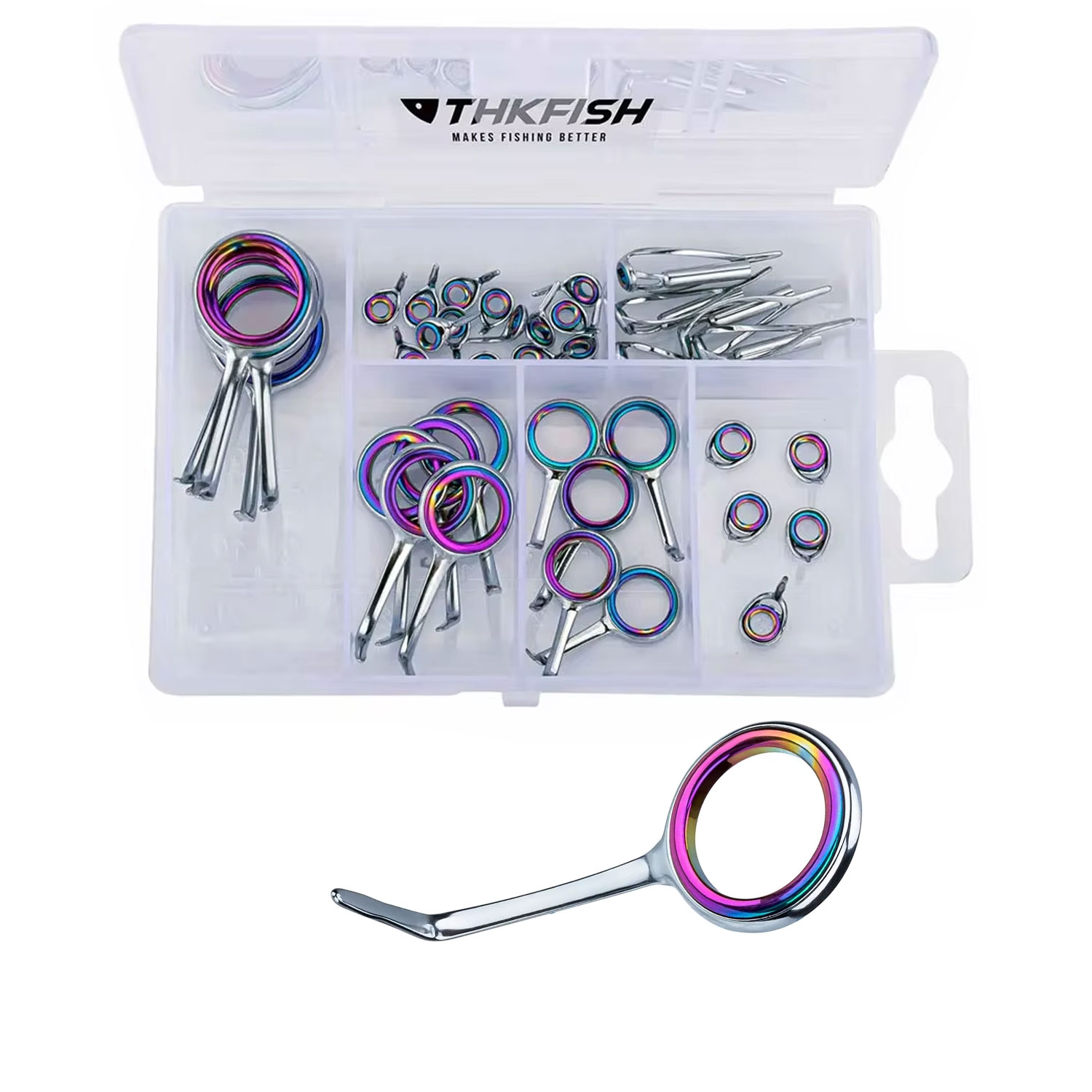 Fishing Rod Building Kit - Colorido aço inoxidável Pesca Rod Guias