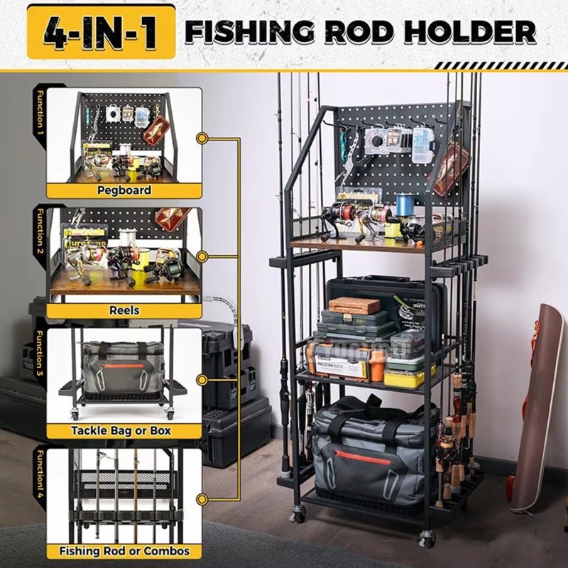 Prateleira para guardar equipa - Fishing Rod Rack avaliação e preço